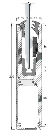 Vue détaillée du profilé avec le verre du garde-corps terrasse DELOS 5